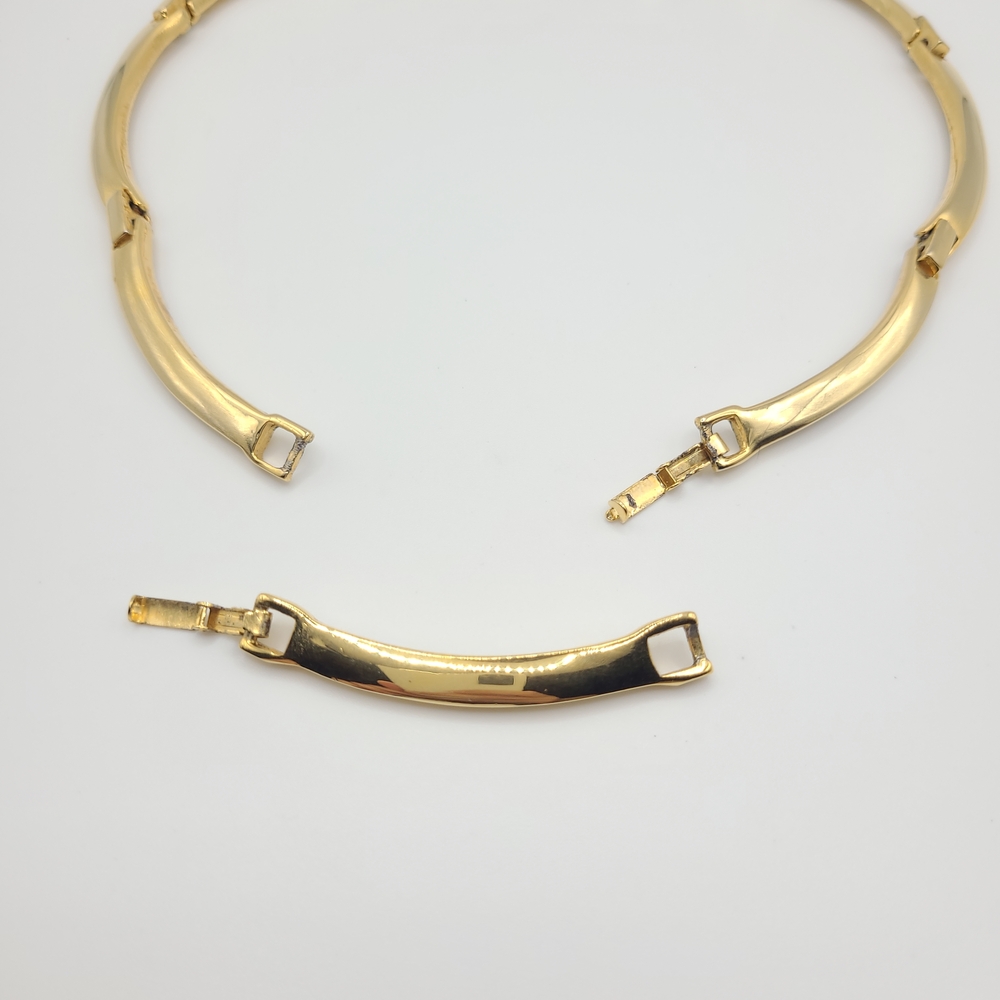 Vintage Gold Tone Crystal Choker Necklace with Extension - Picture 6 of 11